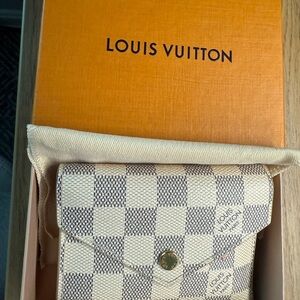 Louis Vuitton Cream and Brown Checkered Wallet